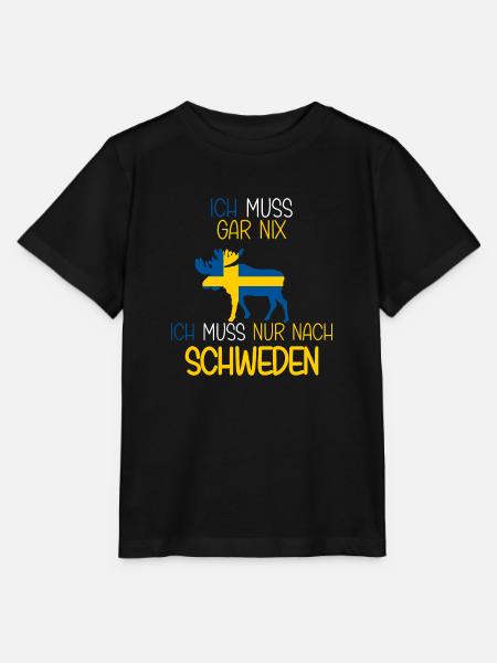 Schweden Urlaub Ich muss nach Schweden lustiges - Stanley/Stella Kinder T-Shirt MINI CREATOR - Schwarz