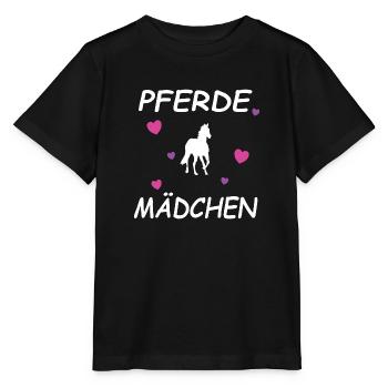 Pferde Mädchen Reiterin - Stanley/Stella Kinder T-Shirt MINI CREATOR  - Schwarz - Vorne - Mikhail (115cm)