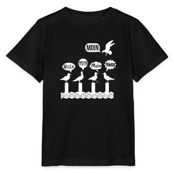 Moin seagull funny northern Germany motif - Stanley/Stella MINI CREATOR Kids’ T-Shirt - black - Front - Mikhail (115cm)