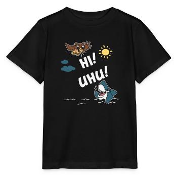 Hi und Uhu! Hi sagt der Uhu zum Hai. - Stanley/Stella Kinder T-Shirt MINI CREATOR  - Schwarz - Vorne - Mikhail (115cm)