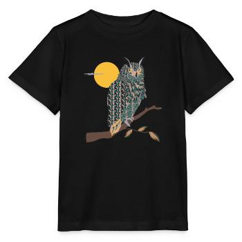 Owl m’apporte de la chance - T-shirt bio MINI CREATOR Stanley/Stella Enfant - noir - Devant - Mikhail (115cm)
