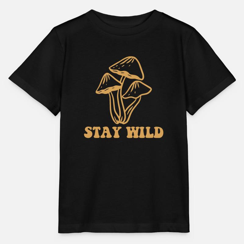 Restez sauvage - dicton de devise - T-shirt bio MINI CREATOR Stanley/Stella Enfant - noir