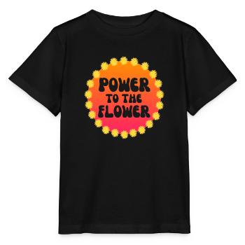 Power to the Flower - Stanley/Stella MINI CREATOR Kids’ T-Shirt - black - Front - Mikhail (115cm)