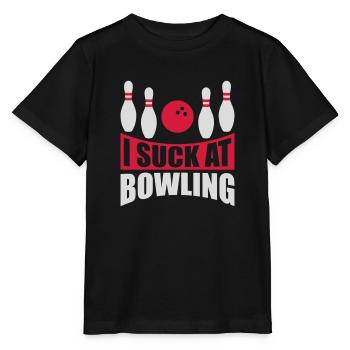 I suck at bowling - Stanley/Stella Kinder T-Shirt MINI CREATOR  - Schwarz - Vorne - Mikhail (115cm)