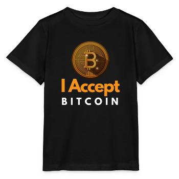 J’accepte Bitcoin - T-shirt bio MINI CREATOR Stanley/Stella Enfant - noir - Devant - Mikhail (115cm)