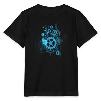 Blue Gear blaues Zahnrad Hup - Stanley/Stella MINI CREATOR Kids’ T-Shirt - black - Front - Mikhail (115cm)