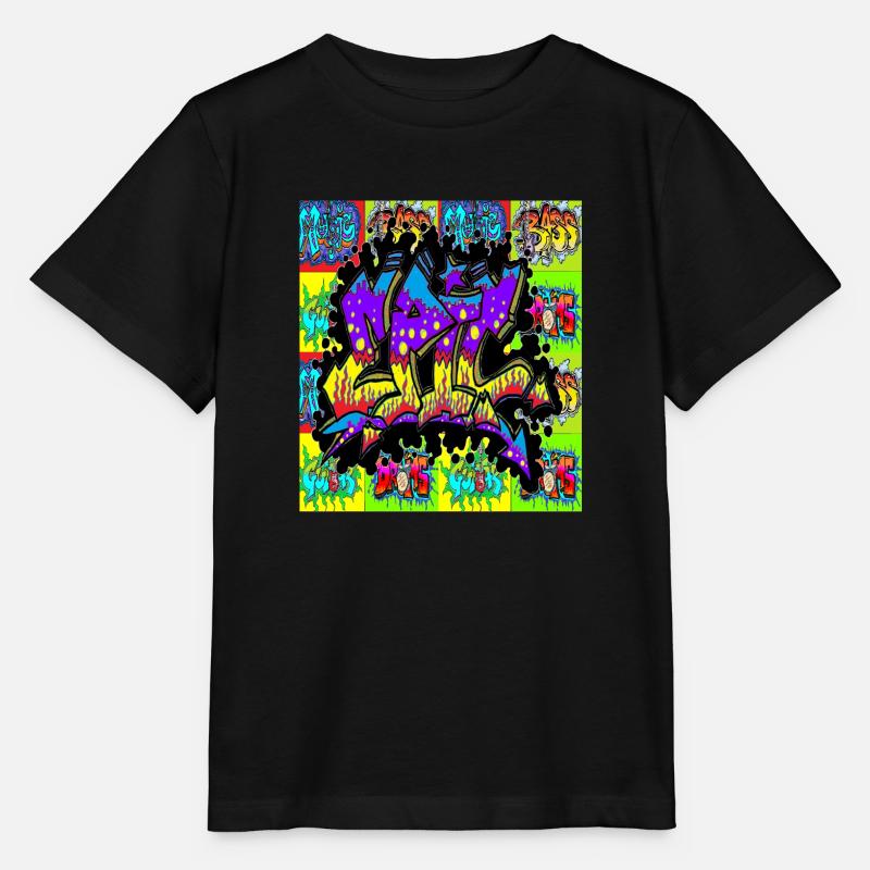 graffiti,rap,spray,skate,street,pop,art,nyc,usa, - Stanley/Stella MINI CREATOR Kids’ T-Shirt - black