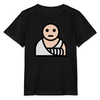 Arm broken plaster bandage - Stanley/Stella MINI CREATOR Kids’ T-Shirt - black - Front - Mikhail (115cm)