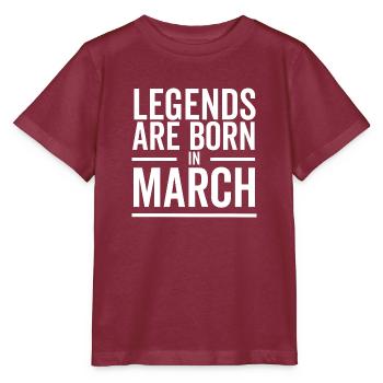 Les légendes naissent en mars - T-shirt bio MINI CREATOR Stanley/Stella Enfant - bordeaux - Devant - Kain (125cm)