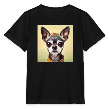 Chica Chihuahua Cute Romantic Design - Stanley/Stella MINI CREATOR Kids’ T-Shirt - black - Front - Mikhail (115cm)