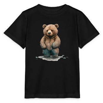 Teddy der mürrische Bär - Stanley/Stella Kinder T-Shirt MINI CREATOR  - Schwarz - Vorne - Mikhail (115cm)