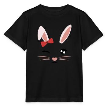 Gesicht Hasenmädchen - Stanley/Stella Kinder T-Shirt MINI CREATOR  - Schwarz - Vorne - Mikhail (115cm)
