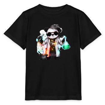Chimiste Panda - T-shirt bio MINI CREATOR Stanley/Stella Enfant - noir - Devant - Mikhail (115cm)