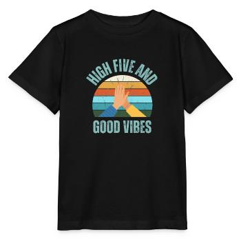 High Five et Good Vibes - T-shirt bio MINI CREATOR Stanley/Stella Enfant - noir - Devant - Mikhail (115cm)