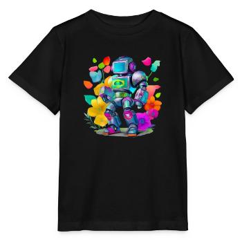 Robot - Stanley/Stella Kinder T-Shirt MINI CREATOR  - Schwarz - Vorne - Mikhail (115cm)
