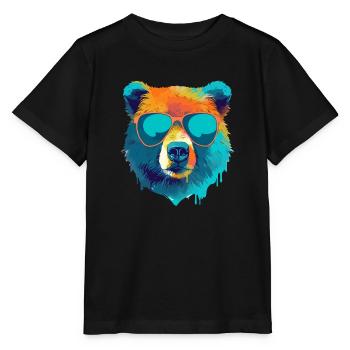 Bill der bär mit der Brille - Stanley/Stella Kinder T-Shirt MINI CREATOR  - Schwarz - Vorne - Mikhail (115cm)