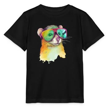 Miki, die Brillenspitzmaus - Stanley/Stella Kinder T-Shirt MINI CREATOR  - Schwarz - Vorne - Mikhail (115cm)