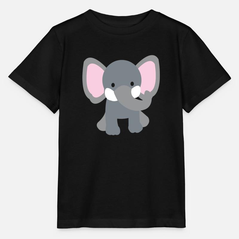 éléphant mignon - T-shirt bio MINI CREATOR Stanley/Stella Enfant - noir