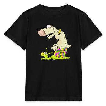 Drôles de promenades en chien sur un escargot - T-shirt bio MINI CREATOR Stanley/Stella Enfant - noir - Devant - Mikhail (115cm)
