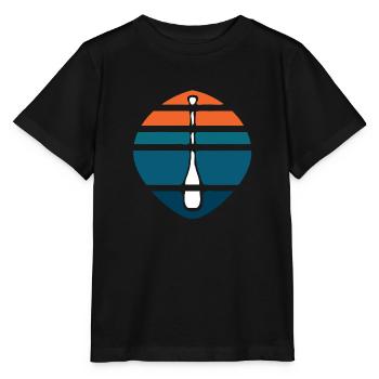 Paddel Logo Sonnenuntergang - Stanley/Stella Kinder T-Shirt MINI CREATOR  - Schwarz - Vorne - Mikhail (115cm)