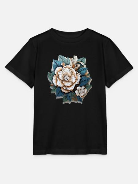 White flowers - Stanley/Stella Kinder T-Shirt MINI CREATOR - Schwarz