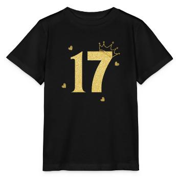 17th anniversary golden crown - Stanley/Stella MINI CREATOR Kids’ T-Shirt - black - Front - Mikhail (115cm)
