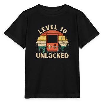Level 10 Unlocked - Stanley/Stella MINI CREATOR Kids’ T-Shirt - black - Front - Mikhail (115cm)