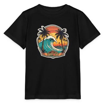 Surfen Strand Palme Sonnenschein Urlaub - Stanley/Stella Kinder T-Shirt MINI CREATOR  - Schwarz - Vorne - Mikhail (115cm)