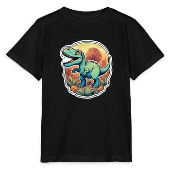 Karikatur-Dinosaurier - Stanley/Stella Kinder T-Shirt MINI CREATOR  - Schwarz - Vorne - Mikhail (115cm)