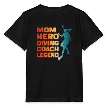 Mom Hero Diving Coach Legend Funny Mom Diving Gift - T-shirt bio MINI CREATOR Stanley/Stella Enfant - noir - Devant - Mikhail (115cm)