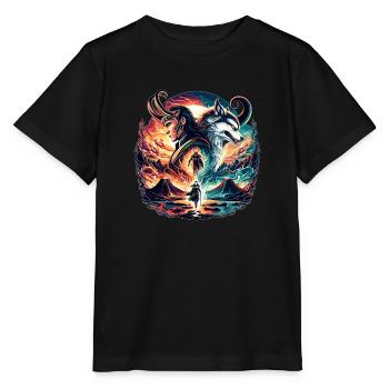 Clash of the Gods of Midgard - Vikings Fantasy - Stanley/Stella MINI CREATOR Kids’ T-Shirt - black - Front - Mikhail (115cm)