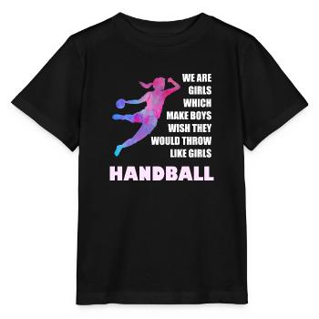 Idée cadeau de handball pour femmes et filles - T-shirt bio MINI CREATOR Stanley/Stella Enfant - noir - Devant - Mikhail (115cm)