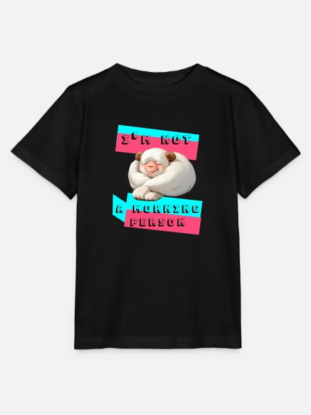 Je ne suis pas le matin - T-shirt bio MINI CREATOR Stanley/Stella Enfant - noir