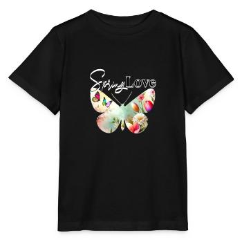 Spring Love - Design de T-Shirt de printemps à la mode - T-shirt bio MINI CREATOR Stanley/Stella Enfant - noir - Devant - Mikhail (115cm)