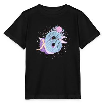 Sixth Birthday Mermaid Girl Kids 6th - Stanley/Stella MINI CREATOR Kids’ T-Shirt - black - Front - Mikhail (115cm)
