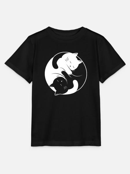 Ying Yang Katze - Stanley/Stella Kinder T-Shirt MINI CREATOR - Schwarz