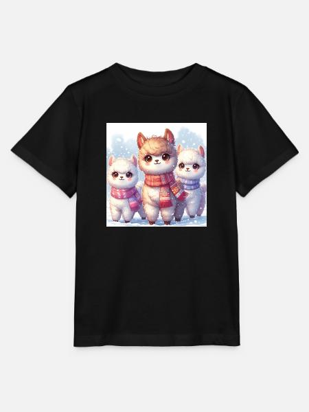 Sweet Alpaka im Winter - Stanley/Stella Kinder T-Shirt MINI CREATOR  - Schwarz