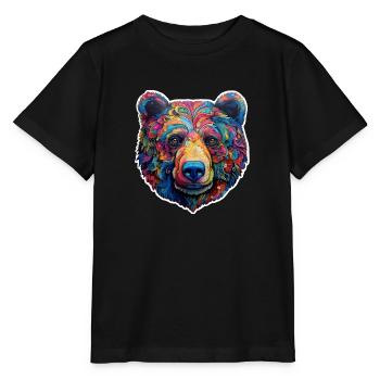 Ours psychédélique - T-shirt bio MINI CREATOR Stanley/Stella Enfant - noir - Devant - Mikhail (115cm)