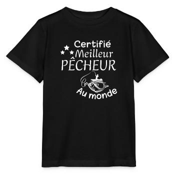 Meilleur Pêcheur au monde - T-shirt bio MINI CREATOR Stanley/Stella Enfant - noir - Devant - Mikhail (115cm)