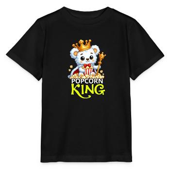 Popcorn Bear King - Stanley/Stella MINI CREATOR Kids’ T-Shirt - black - Front - Mikhail (115cm)