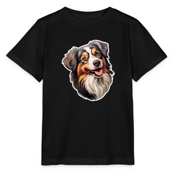 Australian Shephard treu - Stanley/Stella Kinder T-Shirt MINI CREATOR  - Schwarz - Vorne - Mikhail (115cm)