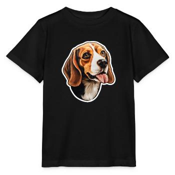 Tête de beagle - T-shirt bio MINI CREATOR Stanley/Stella Enfant - noir - Devant - Mikhail (115cm)