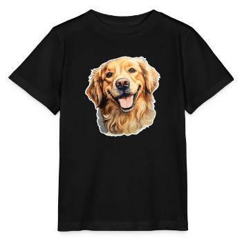 Golden Retriever Head - Stanley/Stella MINI CREATOR Kids’ T-Shirt - black - Front - Mikhail (115cm)