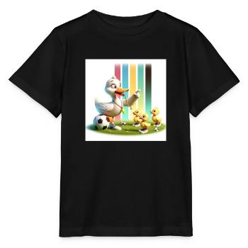 Quacky duckling soccer school - Stanley/Stella MINI CREATOR Kids’ T-Shirt - black - Front - Mikhail (115cm)