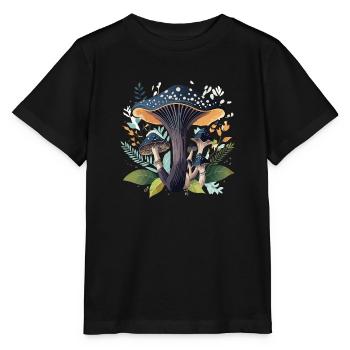Champignon fantaisie - T-shirt bio MINI CREATOR Stanley/Stella Enfant - noir - Devant - Mikhail (115cm)