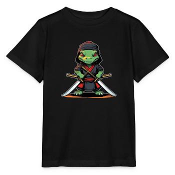 Ninja Aligator #3 - Stanley/Stella MINI CREATOR Kids’ T-Shirt - black - Front - Mikhail (115cm)