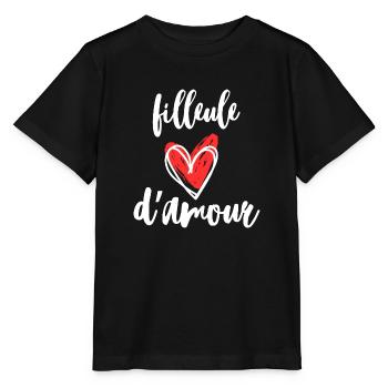 Filleule d'amour Idée cadeau Baptême anniversaire - T-shirt bio MINI CREATOR Stanley/Stella Enfant - noir - Devant - Mikhail (115cm)