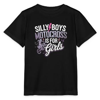 Motocross for strong women - Stanley/Stella MINI CREATOR Kids’ T-Shirt - black - Front - Mikhail (115cm)