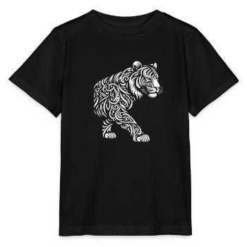Tigre tribal - T-shirt bio MINI CREATOR Stanley/Stella Enfant - noir - Devant - Mikhail (115cm)