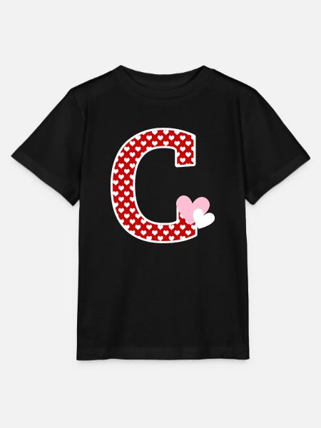 Buchstabe c Herz - Stanley/Stella Kinder T-Shirt MINI CREATOR - Schwarz